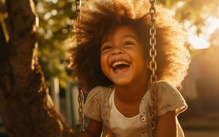 kid on swing